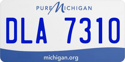 MI license plate DLA7310