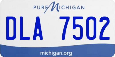 MI license plate DLA7502