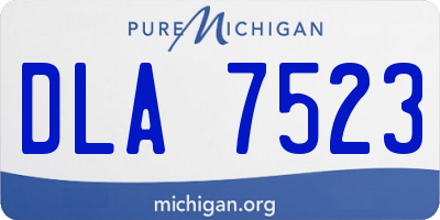 MI license plate DLA7523