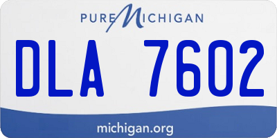 MI license plate DLA7602
