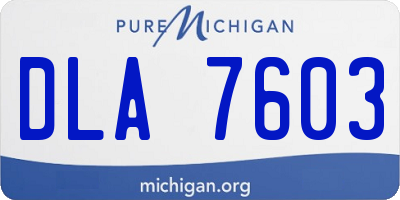 MI license plate DLA7603