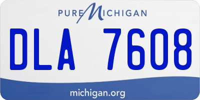 MI license plate DLA7608