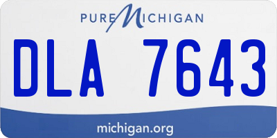 MI license plate DLA7643