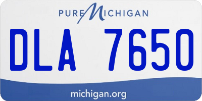 MI license plate DLA7650