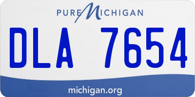 MI license plate DLA7654
