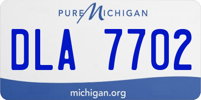 MI license plate DLA7702