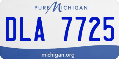 MI license plate DLA7725