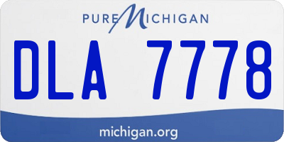 MI license plate DLA7778