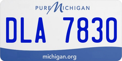 MI license plate DLA7830