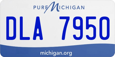 MI license plate DLA7950