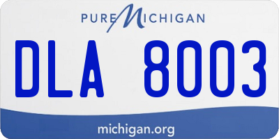 MI license plate DLA8003