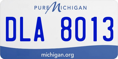 MI license plate DLA8013