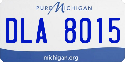 MI license plate DLA8015