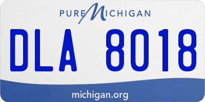 MI license plate DLA8018