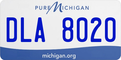 MI license plate DLA8020