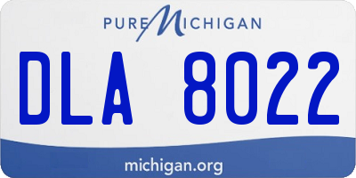 MI license plate DLA8022