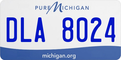 MI license plate DLA8024