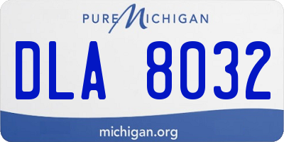 MI license plate DLA8032
