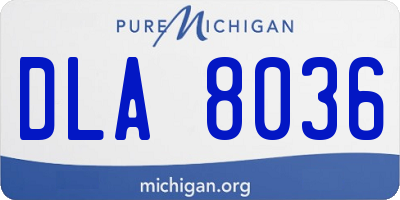 MI license plate DLA8036
