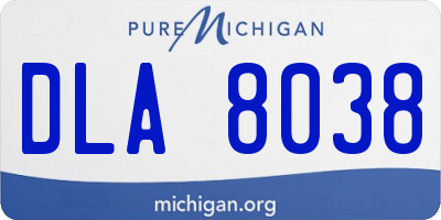 MI license plate DLA8038