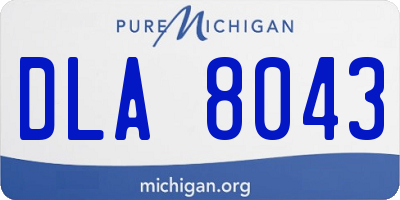 MI license plate DLA8043