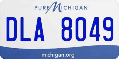 MI license plate DLA8049