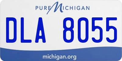 MI license plate DLA8055