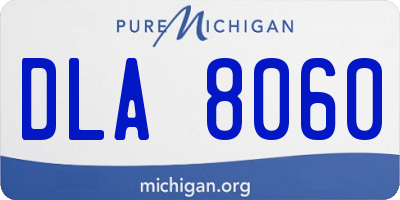 MI license plate DLA8060