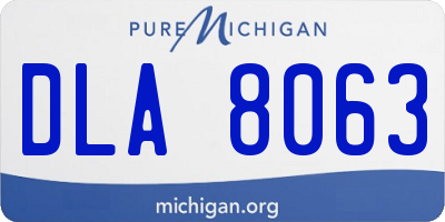 MI license plate DLA8063