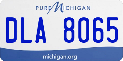 MI license plate DLA8065