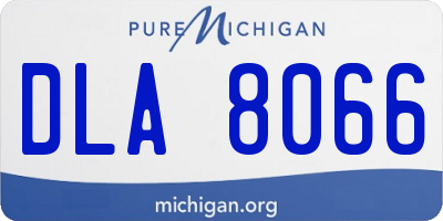 MI license plate DLA8066
