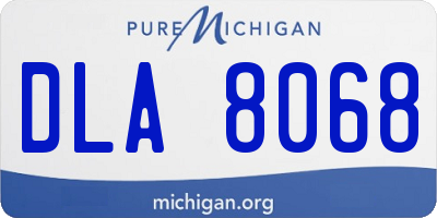 MI license plate DLA8068