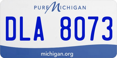MI license plate DLA8073