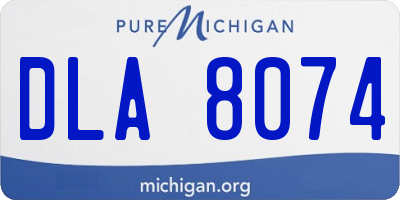 MI license plate DLA8074