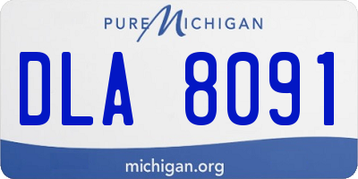 MI license plate DLA8091