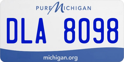 MI license plate DLA8098