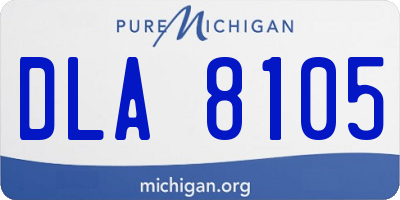 MI license plate DLA8105