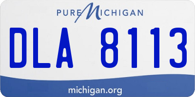 MI license plate DLA8113