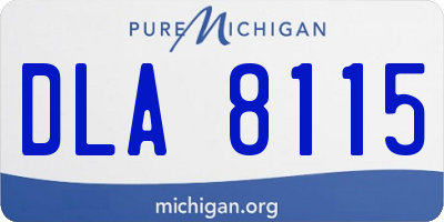 MI license plate DLA8115
