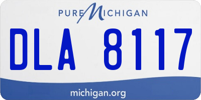 MI license plate DLA8117