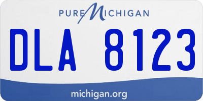 MI license plate DLA8123