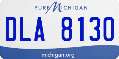 MI license plate DLA8130