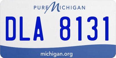 MI license plate DLA8131