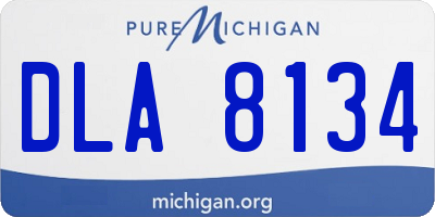 MI license plate DLA8134
