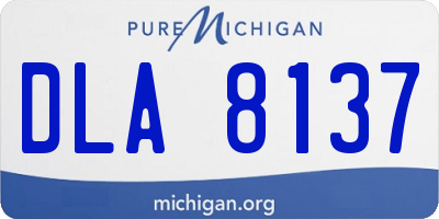 MI license plate DLA8137