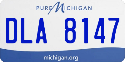 MI license plate DLA8147