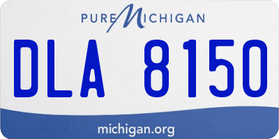MI license plate DLA8150