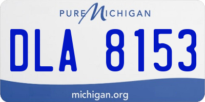MI license plate DLA8153