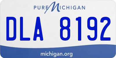 MI license plate DLA8192