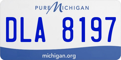 MI license plate DLA8197